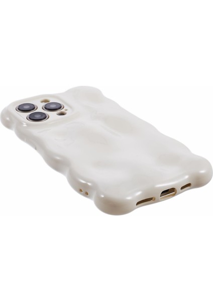 Apple iPhone 13 Pro Tpu Kasası Düşünü Kardı Macaron Renk Cep Telefonu Kapak Krem Beyaz (Yurt Dışından)