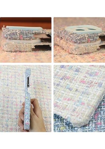 Apple iPhone 14 Pro Vaka Şok Geçirmez Tpu+Lens Çerçeve-Kahverengi/beyaz ile Bez Telefon Kasası (Yurt Dışından)