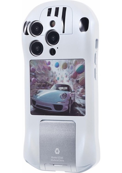 Apple iPhone 13 Pro Max Case Kickstand Spor Otomobil Süper Otomobil Koruyucu Telefon Kapak-Beyaz (Yurt Dışından)