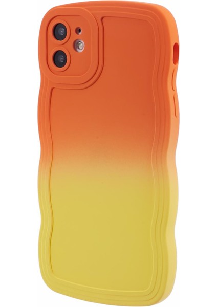 Apple iPhone 12 Için Jtw Serisi Ka Ka Tpu Wavy Kenarlar Telefon Kapak-Proge+Sarı (Yurt Dışından)