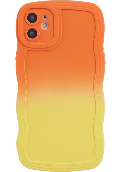 Apple iPhone 12 Için Jtw Serisi Ka Ka Tpu Wavy Kenarlar Telefon Kapak-Proge+Sarı (Yurt Dışından)