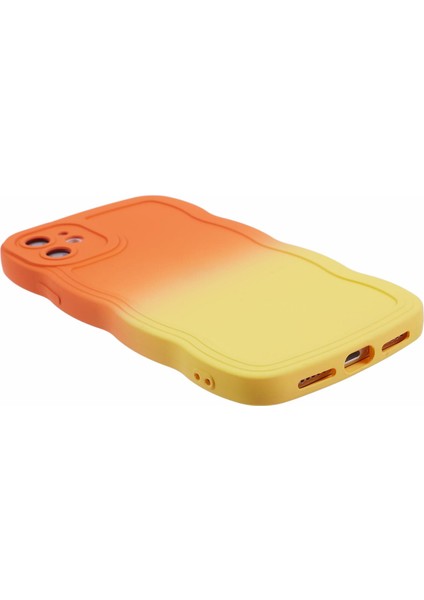 Apple iPhone 12 Için Jtw Serisi Ka Ka Tpu Wavy Kenarlar Telefon Kapak-Proge+Sarı (Yurt Dışından)