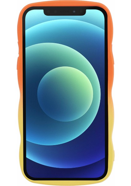 Apple iPhone 12 Için Jtw Serisi Ka Ka Tpu Wavy Kenarlar Telefon Kapak-Proge+Sarı (Yurt Dışından)