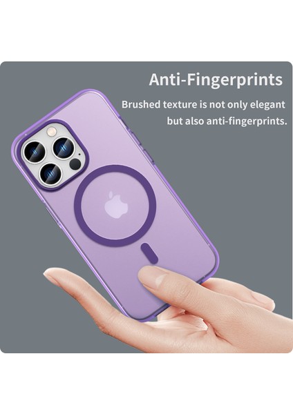 Apple iPhone 13 Pro Yarı Saydam Mat Arka Kapak Manyetik Telefon Kasa-Karanlık Mor Için (Yurt Dışından)