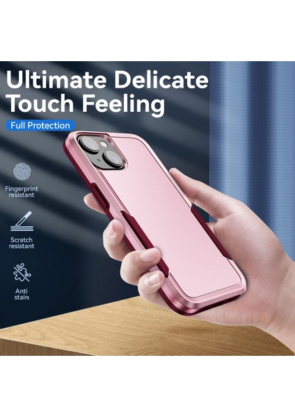 Apple iPhone 15 Pc+Tpu Bırak-Kötü Telefon Kılıfı Çizgiye Koruma Kapağı Pink+Gül (Yurt Dışından) indirimleri