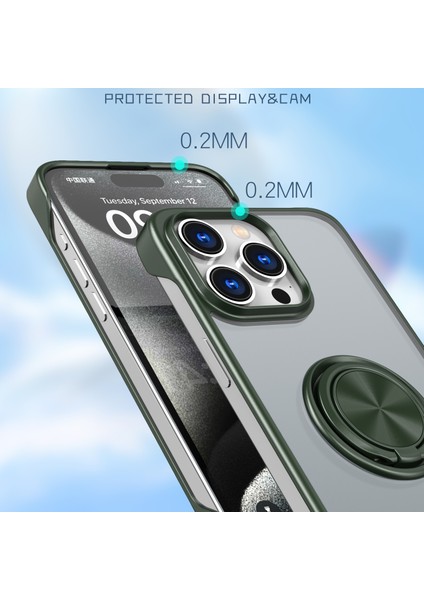 Apple iPhone 14 Pro Max Case Sınırsız Tasarım Yüzüğü Kickstand Telefon Kapak Yeşil (Yurt Dışından) modelleri
