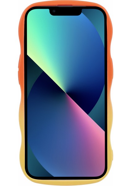 Apple iPhone 13 Için Jtw Serisi Dava Dalgalı Kenar Çift Taraflı Ka Telefon Kapak-Pora-Yörünge+Sarı (Yurt Dışından)