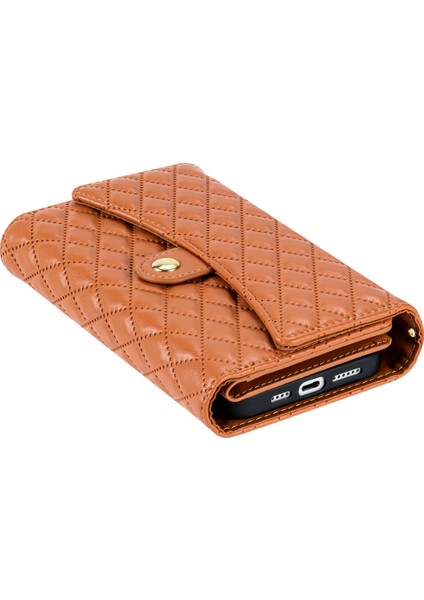 Apple iPhone 7/8 Için (Case Pu Deri Rhambus Desen Fermuar Telefon Kapak Kahverengi (Yurt Dışından) indirimleri