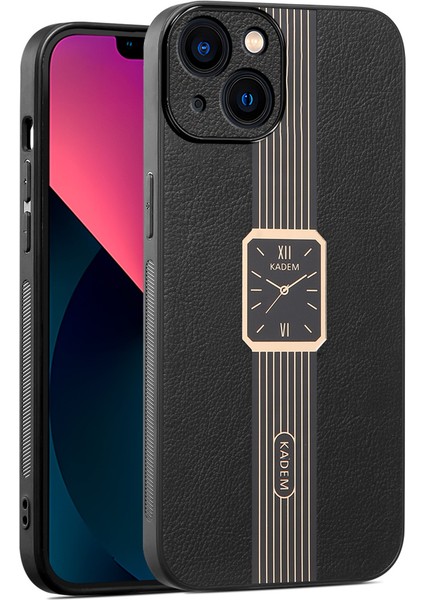 Apple iPhone 13 Mini 5.4 Inç Kasa Izleme Deseni Damla Dayanıklı Hibrit Telefon Kapağı Black (Yurt Dışından)