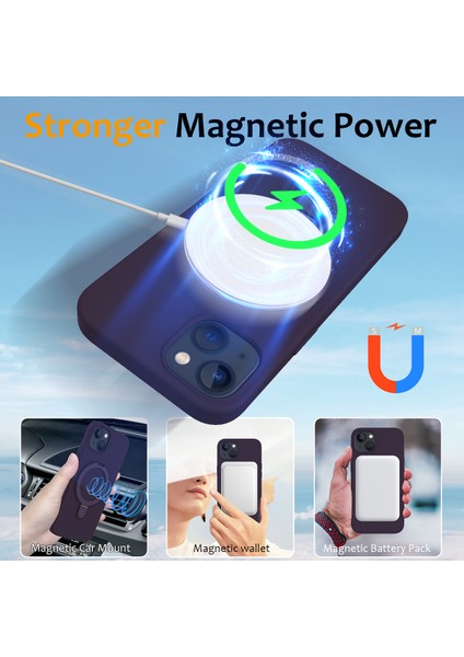 Apple iPhone 13 Case Pc+Silikon Kickstand Magnetic Telefon Kapak-Dark Mor (Yurt Dışından) modelleri