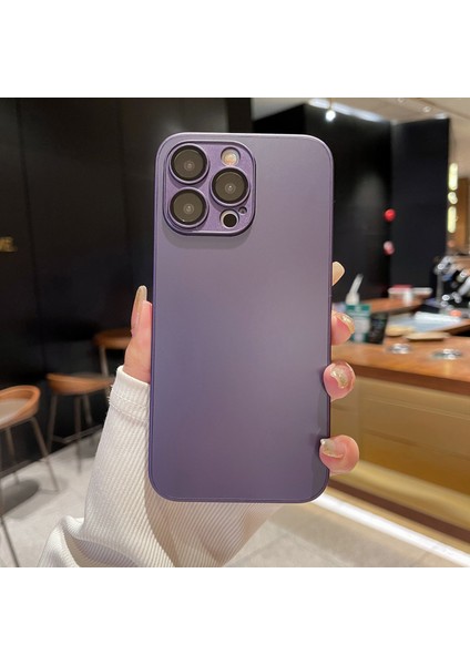 13 Pro Case Tpu Çerçeve Temperli Cam Arka Cep Telefonu Kapak-Dark Mor (Yurt Dışından)