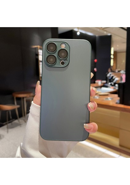 13 Pro Case Tpu Çerçeve Temperli Cam Arka Cep Telefonu Kapak Midnight Green (Yurt Dışından)