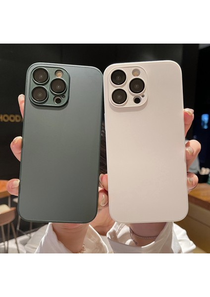 13 Pro Case Tpu Çerçeve Temperli Cam Arka Cep Telefonu Kapak Midnight Green (Yurt Dışından)