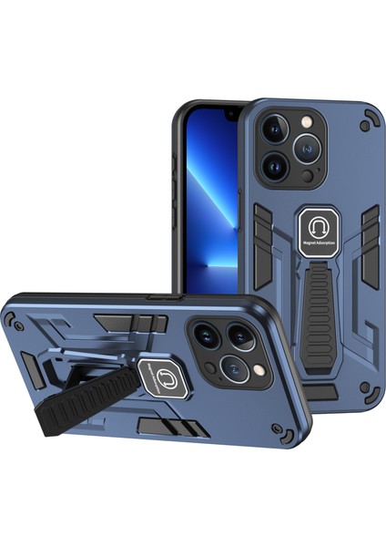 Apple iPhone 13 Pro Kickstand Case Shockproof Cep Telefonu Geri Kapak Blue Için (Yurt Dışından)