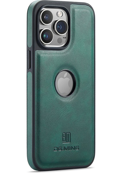 Apple iPhone 13 Pro Case Logo Için Anti-Fall Pu Deri+Pc+Tpu Kapak Yeşil (Yurt Dışından)
