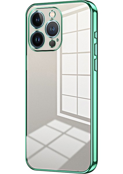 Apple iPhone 13 Pro Yumuşak Tpu Telefon Kasası Hassas Lens Kesikler Yeşili (Yurt Dışından)