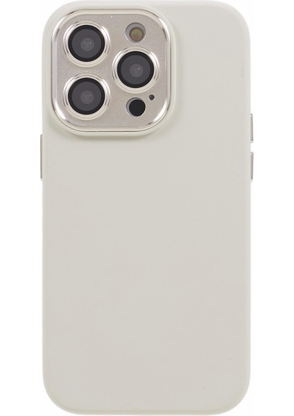 Apple iPhone 14 Pro Max Metal+Temsilli Cam Lens Koruyucu Telefon Kılıfı Sıvı Silikon+Pc Anti-Hoş (Yurt Dışından)