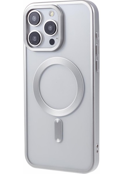 Apple iPhone 13 Pro 6.1 Inç Kasa Mat Yumuşak Tpu Manyetik Telefon Kapağı Magsafe-Silver ile Uyumlu (Yurt Dışından)
