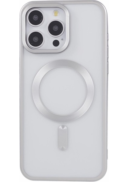 Apple iPhone 13 Pro 6.1 Inç Kasa Mat Yumuşak Tpu Manyetik Telefon Kapağı Magsafe-Silver ile Uyumlu (Yurt Dışından)