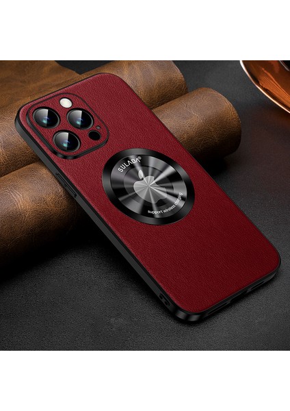 Apple iPhone 13 Pro Max 6 6.7 Inç Cowhide Doku Pu Deri Kaplamalı Tpu Kılıfı Magsafe-Red ile Uyumlu (Yurt Dışından) indirimleri