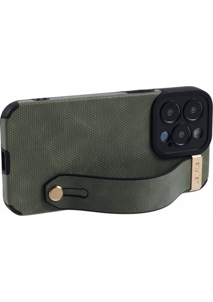 Apple iPhone 14 Pro Case Bilekliği Için Morandi Stil Tpu+Pu Deri Telefon Kickstand Kapak Yeşil (Yurt Dışından) fırsatları
