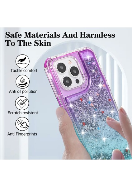 Apple iPhone 12 6.1 Inç/12 Pro 6.1 Inç Kasa Anti Kayma Tpu+Pc Gradyan ve Koruyucu Arka Kabuk-Doğru+Açık Mavi (Yurt Dışından)