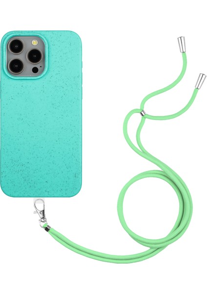 Apple iPhone 11 Pro Case Buğday Samanı+Tpu Manyetik Telefon Kapağı Ayarlanabilir Strap Sky Mavi (Yurt Dışından)