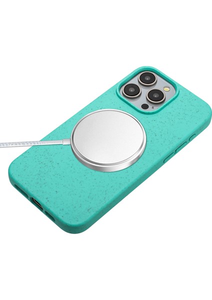 Apple iPhone 11 Pro Case Buğday Samanı+Tpu Manyetik Telefon Kapağı Ayarlanabilir Strap Sky Mavi (Yurt Dışından)