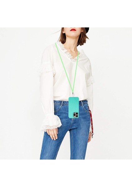 Apple iPhone 11 Pro Case Buğday Samanı+Tpu Manyetik Telefon Kapağı Ayarlanabilir Strap Sky Mavi (Yurt Dışından)