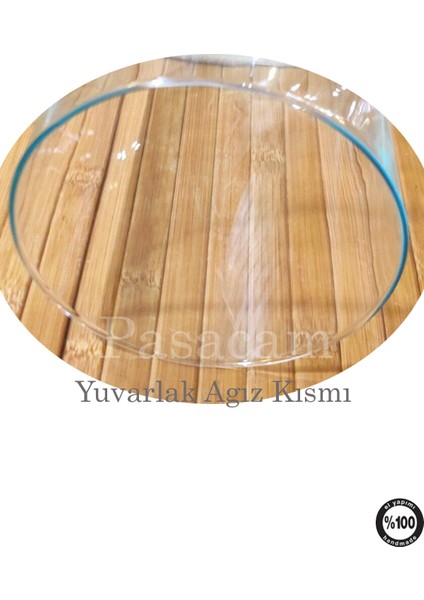Silindir Cam Vazo Denizli El Imalat Teraryum Büyük Saksı 2'li 19 cm Genişlik 20CM 40 cm En Geniş Boy