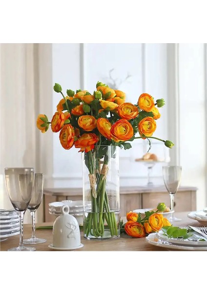 Silindir Cam Vazo Dekoratif Delizli El Imalati Orta 30 cm