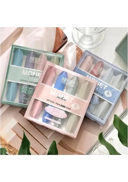 12'li Pastel Minimal Mascara Monet Estetik Tasarım Fosforlu Kalem