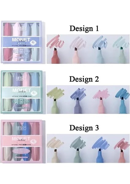 12'li Pastel Minimal Mascara Monet Estetik Tasarım Fosforlu Kalem fırsatları