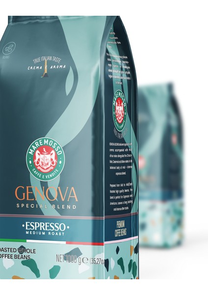 Espresso Genova Blend (ÇEKİRDEK VEYA ÖĞÜTÜLMÜŞ) Kahve 2X1 Kg Paket