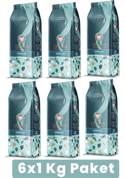 Espresso Genova Blend (ÇEKİRDEK VEYA ÖĞÜTÜLMÜŞ) Kahve 6x1 Kg Paket