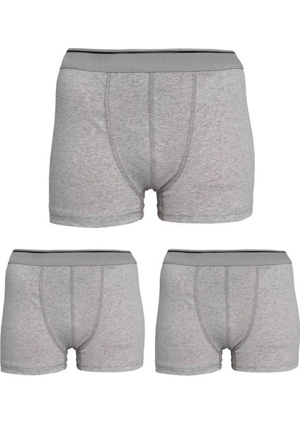 Erkek Pamuklu 6'lı Gri Atlet ve 6'lı Gri Boxer 12 Parça Set