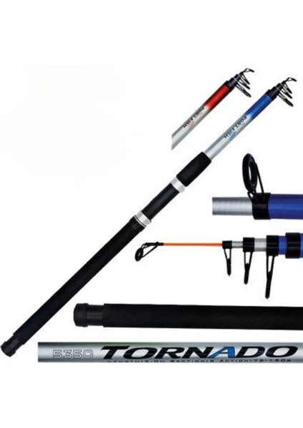 Tornado Teleskopik Fiber Olta Kamışı 300 cm 75-150 gr (Mavi)