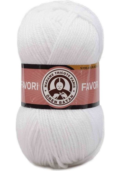 Ören Bayan Favori Örgü İpi - Beyaz - 5'Li Paket - ( Renk Kodu : 000 )