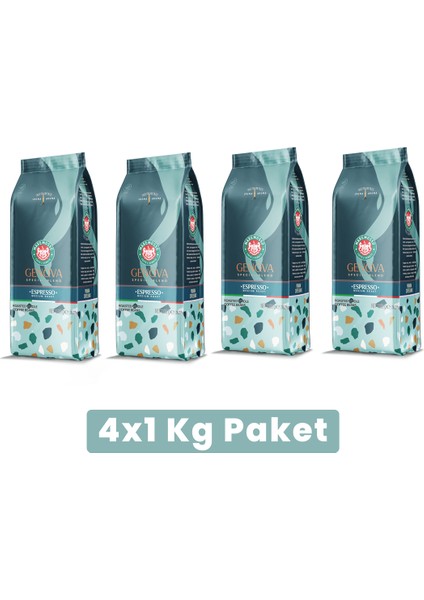 Espresso Genova Blend (ÇEKİRDEK VEYA ÖĞÜTÜLMÜŞ) Kahve 4X1 Kg Paket
