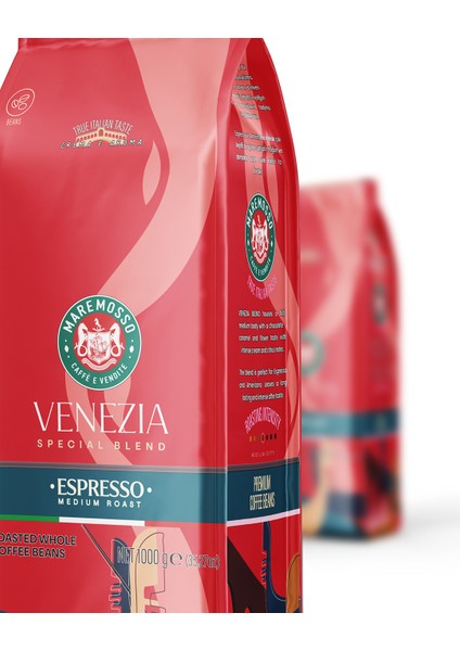 Espresso Venezia Blend (ÇEKİRDEK VEYA ÖĞÜTÜLMÜŞ) Kahve 4X1 Kg Paket