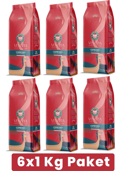 Espresso Venezia Blend (ÇEKİRDEK VEYA ÖĞÜTÜLMÜŞ) Kahve 6X1 Kg Paket