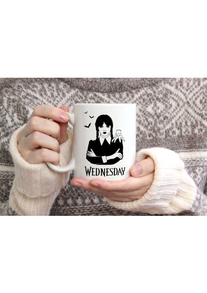 Wednesday Addams Baskılı Seramik Kahve Çay Kupası