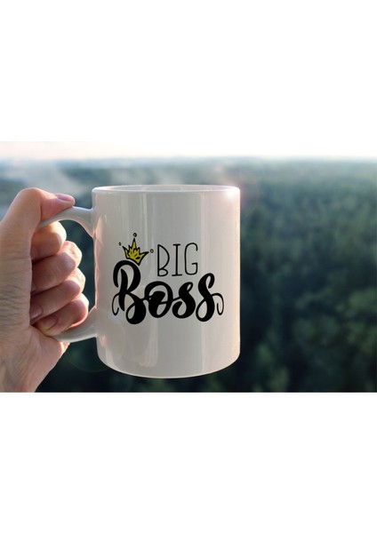 Big Boss Baskılı Seramik Kahve Çay Kupası