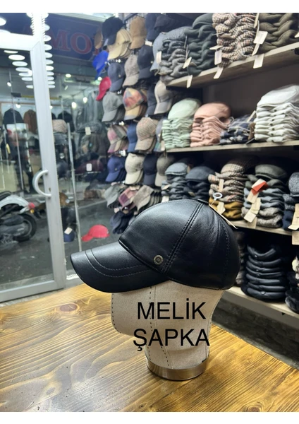 Melik Şapka Melik Orjinal Kuzu Derisi Beyzbol Deri Şapka