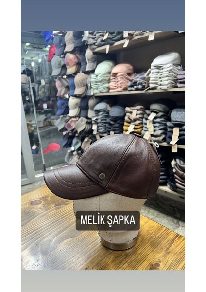Melik Orjinal Kuzu Derisi Beyzbol Deri Şapka