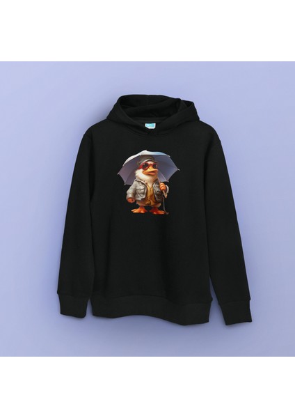 Şemsiyeli Ördek Düz Hoodie