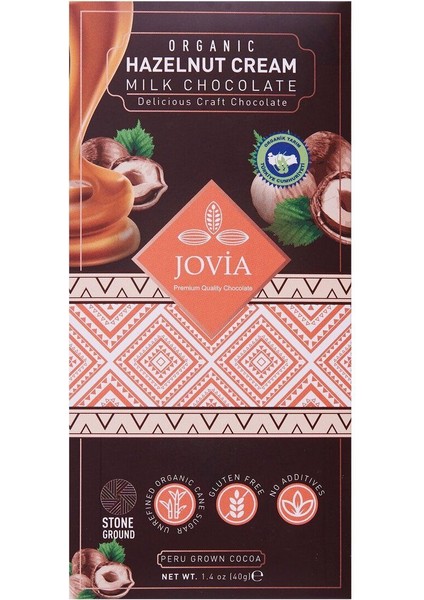 Organik Sütlü Fındık Kremalı Çikolata 40 gr