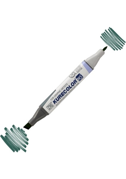 Kurecolor Twin S Marker KC3000 Çift Uçlu gr afik Markörü No : 539 Marine Green
