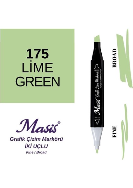 Twin Çift Uçlu Marker Kalemi 175 Lime Green