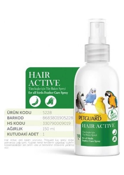 Kuş Vit Hair Active 150 ml